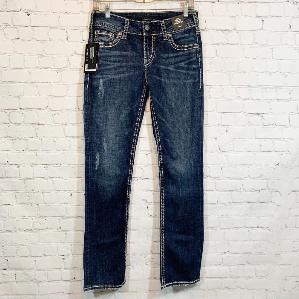 Silver Jeans Suki Curvy Fit Mid Rise Straight Leg NWT - Picture 1 of 9